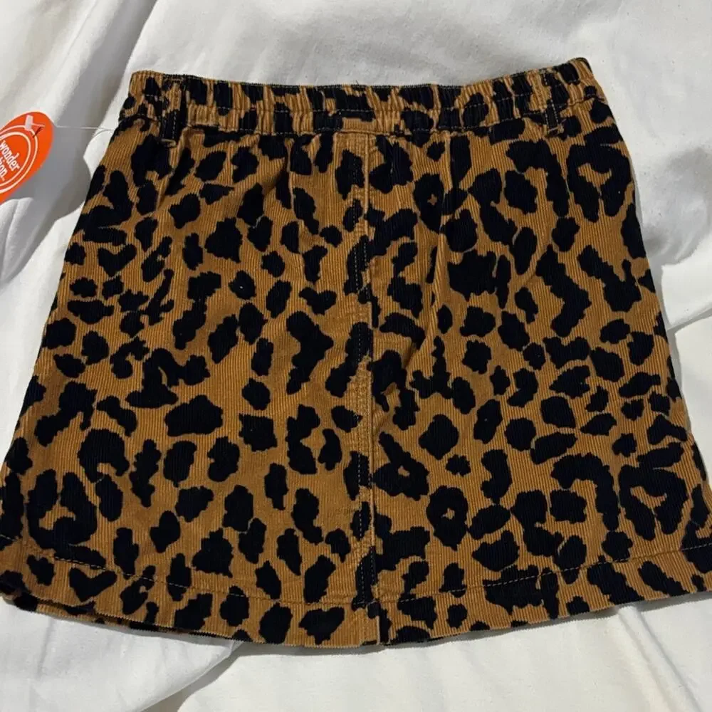 Wonder Nation M 7/8 Black and Brown Animal Print Skirt nwt perfect soft material